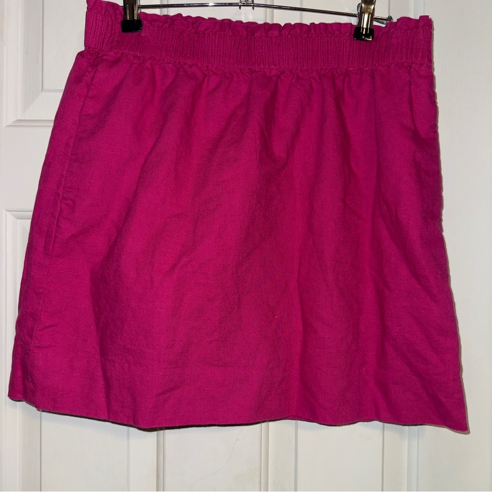 J. Crew Pink Linen & Cotton Pull-On Skirt Size 8